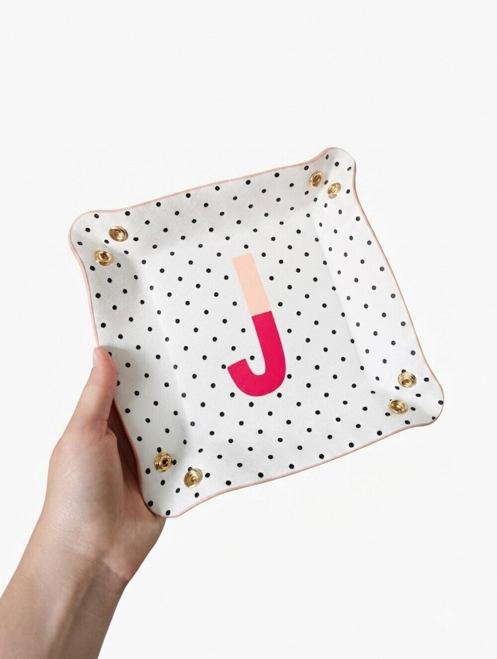 Kate Spade New York Polka Dot Catchall Tray Initial J Monogram